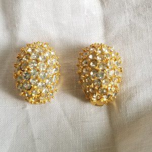 Gold Rhinestone Pave style Earring